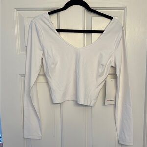 Lulu Lemon White Align Long Sleeved Crop Top